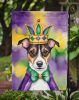Jack Russell Terrier King of Mardi Gras Garden Flag Mailbox Flag Decorative Yard Flag Banner Outside Patio Artwork Yard Flower Beds, Garden Size