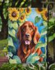 Irish Setter in Sunflowers Garden Flag Mailbox Flag Decorative Yard Flag Banner Outside Patio Artwork Yard Flower Beds, Garden Size, Multicolor