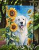 Kuvasz in Sunflowers Garden Flag Mailbox Flag Decorative Yard Flag Banner Outside Patio Artwork Yard Flower Beds, Garden Size, Multicolor