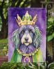 Bergamasco Sheepdog King of Mardi Gras Garden Flag Mailbox Flag Decorative Yard Flag Banner Outside Patio Artwork Yard Flower Beds, Garden Size