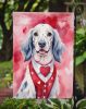 English Setter My Valentine Garden Flag Mailbox Flag Decorative Yard Flag Banner Outside Patio Artwork Yard Flower Beds, Garden Size, Multicolor