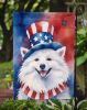 American Eskimo Patriotic American Garden Flag Mailbox Flag Decorative Yard Flag Banner Outside Patio Artwork Yard Flower Beds, Garden Size