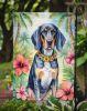 Bluetick Coonhound Luau Garden Flag Mailbox Flag Decorative Yard Flag Banner Outside Patio Artwork Yard Flower Beds, Garden Size, Multicolor