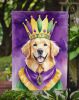 Golden Retriever King of Mardi Gras Garden Flag Mailbox Flag Decorative Yard Flag Banner Outside Patio Artwork Yard Flower Beds, Garden Size
