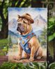 Shar Pei Cowboy Welcome Garden Flag Mailbox Flag Decorative Yard Flag Banner Outside Patio Artwork Yard Flower Beds, Garden Size, Multicolor