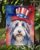Bearded Collie Patriotic American Garden Flag Mailbox Flag Decorative Yard Flag Banner Outside Patio Artwork Yard Flower Beds, Garden Size, Multicolor
