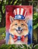 Finnish Spitz Patriotic American Garden Flag Mailbox Flag Decorative Yard Flag Banner Outside Patio Artwork Yard Flower Beds, Garden Size, Multicolor