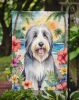 Bearded Collie Luau Garden Flag Mailbox Flag Decorative Yard Flag Banner Outside Patio Artwork Yard Flower Beds, Garden Size, Multicolor
