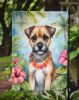 Border Terrier Luau Garden Flag Mailbox Flag Decorative Yard Flag Banner Outside Patio Artwork Yard Flower Beds, Garden Size, Multicolor