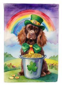 Sussex Spaniel St Patrick's Day Garden Flag Mailbox Flag Decorative Yard Flag Banner Outside Patio Artwork Yard Flower Beds, Garden Size, Multicolor