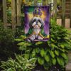 Shih Tzu King of Mardi Gras Garden Flag Mailbox Flag Decorative Yard Flag Banner Outside Patio Artwork Yard Flower Beds, Garden Size, Multicolor