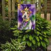 Fox Terrier King of Mardi Gras Garden Flag Mailbox Flag Decorative Yard Flag Banner Outside Patio Artwork Yard Flower Beds, Garden Size, Multicolor
