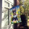 Scottish Terrier Easter Egg Hunt House Flag Large Porch Sleeve Pole Decorative Outside Yard Banner Artwork Wall Hanging, Polyester, House Size