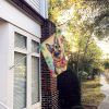 German Shepherd Luau House Flag Large Porch Sleeve Pole Decorative Outside Yard Banner Artwork Wall Hanging, Polyester, House Size, Multicolor