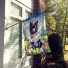 Schipperke Easter Egg Hunt House Flag Large Porch Sleeve Pole Decorative Outside Yard Banner Artwork Wall Hanging, Polyester, House Size, Multicolor