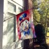 Old English Sheepdog Patriotic American House Flag Large Porch Sleeve Pole Decorative Outside Yard Banner Artwork Wall Hanging, Polyester, House Size