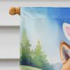 Shiba Inu Easter Egg Hunt House Flag Large Porch Sleeve Pole Decorative Outside Yard Banner Artwork Wall Hanging, Polyester, House Size, Multicolor