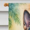German Shepherd Luau House Flag Large Porch Sleeve Pole Decorative Outside Yard Banner Artwork Wall Hanging, Polyester, House Size, Multicolor