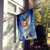 Corgi My Angel House Flag Large Porch Sleeve Pole Decorative Outside Yard Banner Artwork Wall Hanging, Polyester, House Size, Multicolor