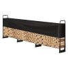 VEVOR 12.7FT Outdoor Firewood Rack with Cover, 152x14.2x46.1in,Heavy Duty Firewood Holder & 600D Oxford Waterproof Cover for Fireplace, Patio
