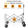 74.5*45.5*84cm 100kg 600d Oxford Cloth Steel Frame Flat Folding Style Black Cloth Silver Frame Garden Folding Cart