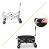 74.5*45.5*84cm 100kg 600d Oxford Cloth Steel Frame Flat Folding Style Black Cloth Silver Frame Garden Folding Cart