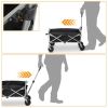 74.5*45.5*84cm 100kg 600d Oxford Cloth Steel Frame Flat Folding Style Black Cloth Silver Frame Garden Folding Cart