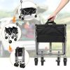 74.5*45.5*84cm 100kg 600d Oxford Cloth Steel Frame Flat Folding Style Black Cloth Silver Frame Garden Folding Cart