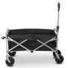 74.5*45.5*84cm 100kg 600d Oxford Cloth Steel Frame Flat Folding Style Black Cloth Silver Frame Garden Folding Cart