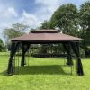 13x10 Outdoor Patio Gazebo Canopy Tent With Ventilated Double Roof And Mosquito net(Detachable Mesh Screen On All Sides),Suitable for Lawn, Garde