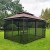 13x10 Outdoor Patio Gazebo Canopy Tent With Ventilated Double Roof And Mosquito net(Detachable Mesh Screen On All Sides),Suitable for Lawn, Garde
