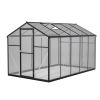 6x10 ft Outdoor Polycarbonate Greenhouse Kit with Aluminum Frame, Walk-in Garden Green House with Lockable Door & Adjustable Roof Vent, Backyard