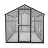 6x10 ft Outdoor Polycarbonate Greenhouse Kit with Aluminum Frame, Walk-in Garden Green House with Lockable Door & Adjustable Roof Vent, Backyard