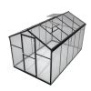 6x10 ft Outdoor Polycarbonate Greenhouse Kit with Aluminum Frame, Walk-in Garden Green House with Lockable Door & Adjustable Roof Vent, Backyard