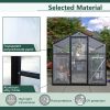 6x10 ft Outdoor Polycarbonate Greenhouse Kit with Aluminum Frame, Walk-in Garden Green House with Lockable Door & Adjustable Roof Vent, Backyard