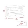 DEPOT E-SHOP Mason Storage Bench, Two Open Shelves, Light Oak