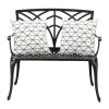 38in Outdoor Orchid Back Aluminum Bench Black
