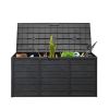 75gal 280L Outdoor Garden Plastic Storage Deck Box Chest Tools Cushions Toys Lockable Seat BLACK