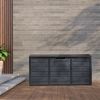 75gal 280L Outdoor Garden Plastic Storage Deck Box Chest Tools Cushions Toys Lockable Seat BLACK