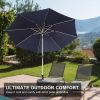 9FT Patio Umbrella, Outdoor Table Umbrella with Push Button Tilt and Crank, UV Protection Waterproof Market Sun Umbrella with 8 Sturdy Ribs for G