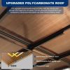 10' x 12' Outdoor Pergola Gazebo,Wall-Mounted Lean to Metal Awning Gazebo with Roof,Large Heavy Duty for Patio,Decks,Backyard