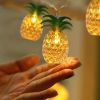 1pc; Pineapple String Lights; Battery Operated; 10 Fun Patio Lights; Party Bedroom Home Birthday Indoor Decor; Outdoor Hawaiian Tropical Tiki Gif