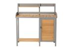 Outdoor Potting Bench, Wooden Workstation Table with Cabinet for Backyard Garden Supplies