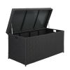 Simple And Practical Outdoor Ratton Deck Box Storage Box Black Four-Wire