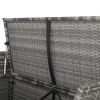 106*52*46cm Iron Frame Can Accommodate Gray Gradient Footstool Locker Rattan Locker