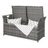 106*52*46cm Iron Frame Can Accommodate Gray Gradient Footstool Locker Rattan Locker