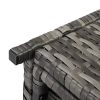 106*52*46cm Iron Frame Can Accommodate Gray Gradient Footstool Locker Rattan Locker