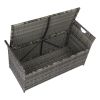 106*52*46cm Iron Frame Can Accommodate Gray Gradient Footstool Locker Rattan Locker