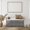 106*52*46cm Iron Frame Can Accommodate Gray Gradient Footstool Locker Rattan Locker