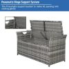 106*52*46cm Iron Frame Can Accommodate Gray Gradient Footstool Locker Rattan Locker